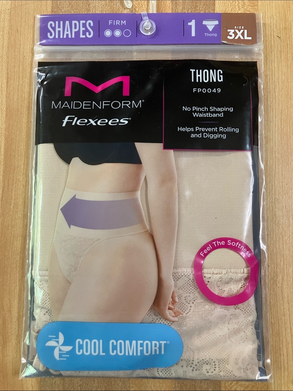 Maidenform Flexees Cool Comfort Thong in Nude